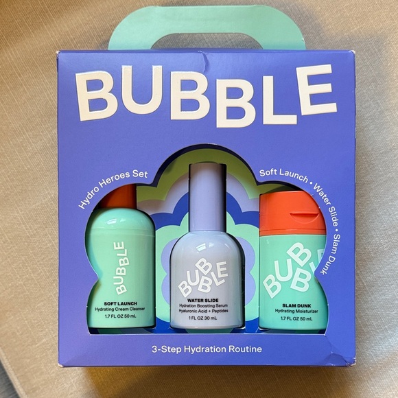 Bubble Skincare Hydro Heroes 3-Step Hydration Routine Kit - NEW - Picture 1 of 1